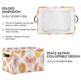 thumbnail image 2 of Yayeee Canvas Storage Basket with Handles for Shelves Fabric Bins Closet Organizer, Floral Orange, 2 of 8