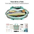 thumbnail image 4 of Tote Bag for Women - Golden Retriever Dog and Flowers Shoulder Bag - Large Utility Work Duffle Bag with Zipper Handbag for Travel, Work, Sprots, 4 of 5