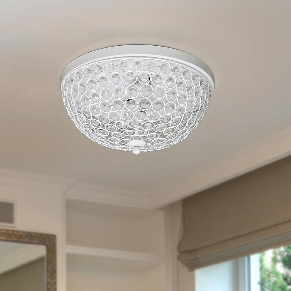 Elegant Designs Plafonnier à 2 ampoules en cristal Elipse