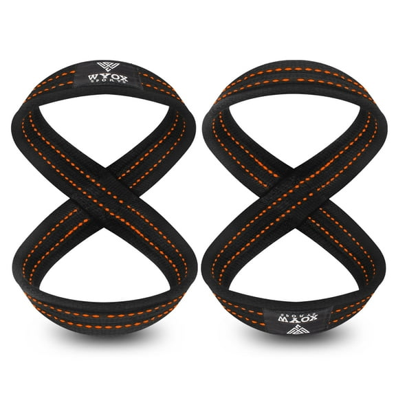 WYOX Figure 8 Weight Lifting Straps – Non-Slip Wrist Support for Deadlift, Powerlift & Bodybuilding
