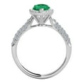 thumbnail image 2 of Mauli Jewels Rings for Women 1 Carat Diamond And Pear Shaped Emerald Ring 4-prong 10K White Gold, 2 of 6