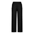 thumbnail image 3 of USNSM Women's Harem Pants Solid Color Baggy Workout Hiking Pants High Waist Jogging Yoga Boho Trousers with Pockets Black XXXXXL, 3 of 5