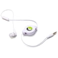 thumbnail image 4 of Premium Retractable Headset MONO Hands-free Earphone Mic Single Earbud Headphone Earpiece Wired 3.5mm White R5Q for Alcatel Idol 5, REVVL - ASUS Zenfone 3 Max 4 Pro AR V, 4 of 6