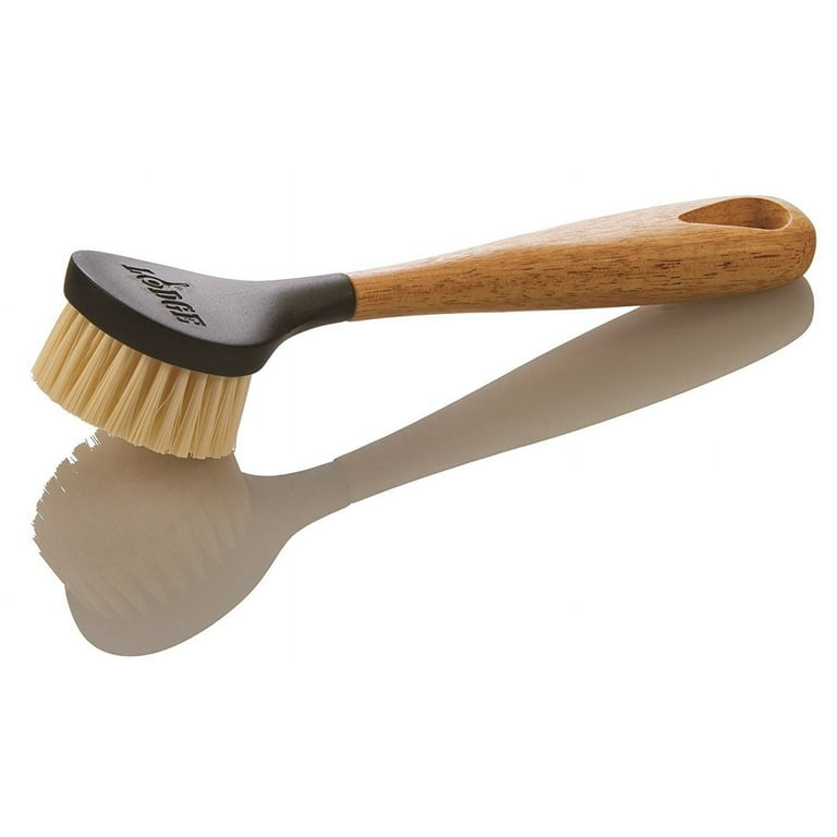 Lodge SCRBRSH 10 Scrub Brush - Rubber Wood Handle, Stiff Nylon Bristles