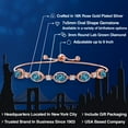 thumbnail image 2 of Gem Stone King 18K Rose Gold Plated Silver London Blue Topaz, Lab Grown Diamond Bracelet for Women | 5.40 Cttw | Gemstone November Birthstone | Oval 7X5MM | Fully Adjustable 9 inch, 2 of 6