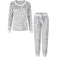 thumbnail image 1 of SofiePJ, Women's, Warm Dimple Fleece Pajama Gift Set, Light Grey, S, 1 of 5