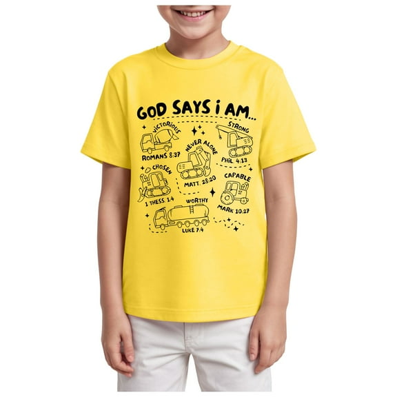 Gubotare Toddler Boy T Shirt Toddler Baby Boys Western T-Shirt Graphic Shirt Kids Cowboy Outfits Summer Country Crewneck Tee Top Sizes 5-6T (Yellow,5-6 Years)