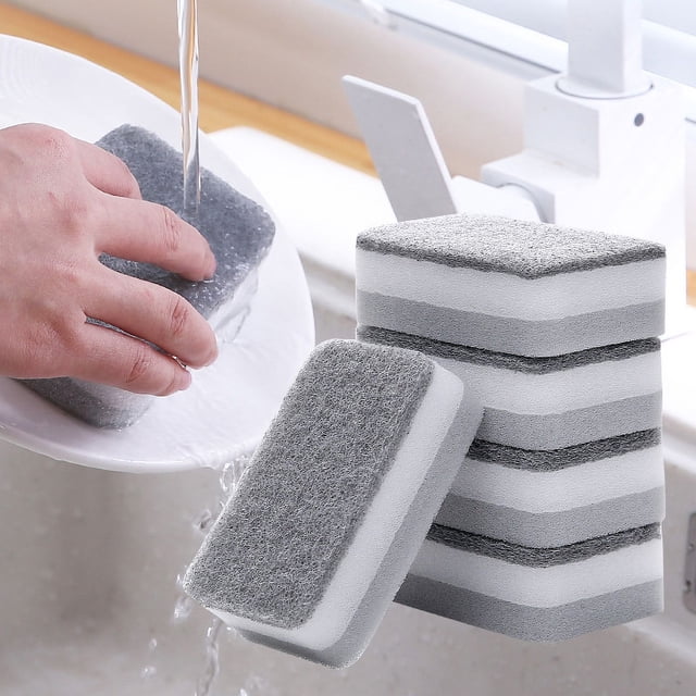 Esponja de doble cara para limpiar la cocina, esponja para lavar platos, paño para lavar platos domésticos, esponja gruesa, estropajo