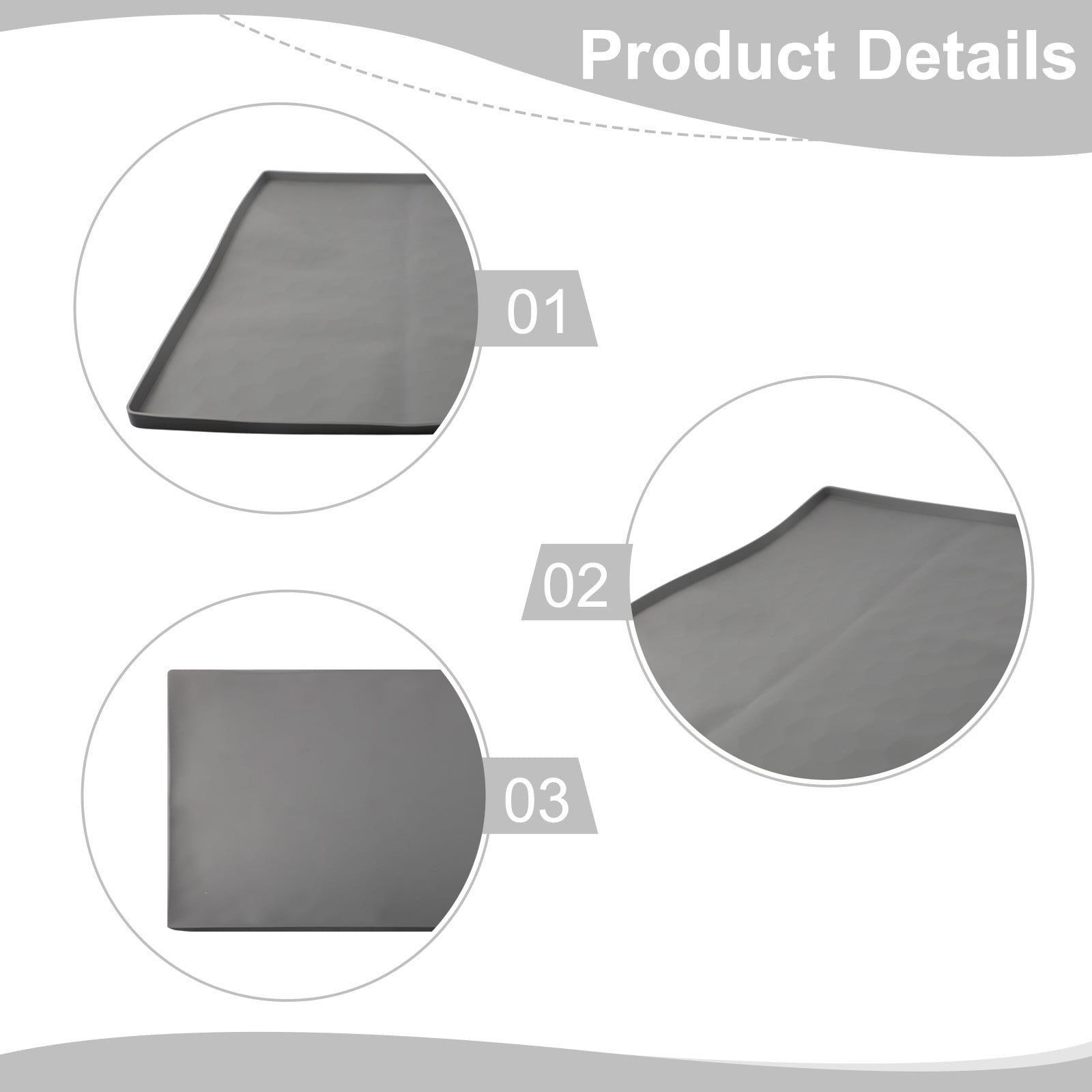 Wodtesl Mini Fridge Silicone Mat With Raised Edge Soft Under Refrigerator Mat Floor Protector Washable Multipurpose For Washing Machine