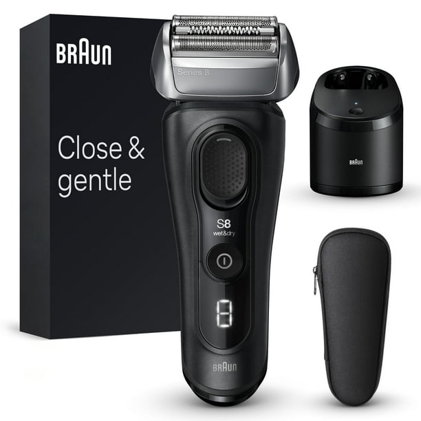 Afeitadora eléctrica Braun Series 8 8560cc para hombre, 4+1 elementos de afeitado y recortador de precisión para vello largo, SmartCare Center 5 en 1, afeitado apurado y suave incluso en barbas densas