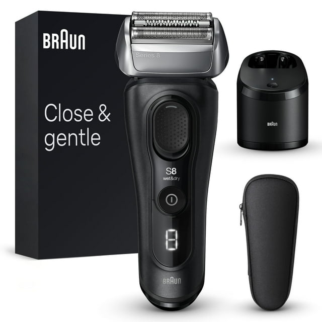 Afeitadora eléctrica Braun Series 8 8560cc para hombre, 4+1 elementos de afeitado y recortador de precisión para vello largo, SmartCare Center 5 en 1, afeitado apurado y suave incluso en barbas densas
