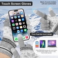 thumbnail image 4 of 3 Pairs Touch Screen Gloves with Snow Flower Pattern, Warm Knit Winter Gloves Christmas Gifts Stocking Stuffers for Women, 4 of 6