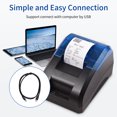thumbnail image 4 of Riwcyla Imprimante Thermique de Reçus 58 mm Imprimante de Bureau à Connexion USB Impression de Codes-Barres avec 1 Rouleau de Papier à l'Intérieur Compatible avec iOS Android Windows pour Restaurant Ventes Boutique de Détail, 4 of 6