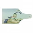 thumbnail image 1 of Abstract Surreal Cutting Board, Metaphorical Drawing of Homeless Guy and Eye in a Triangle Cartoon, Decorative Tempered Glass Cutting and Serving Board, in 3 Sizes, by Ambesonne, 1 of 2