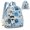 Blue Floral Dragonfly Print, variant on Floral American Flag Print Fashion Portable Backpack, Polyester Fabric Casual Backpack Purse for Travel Business Trip