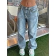 thumbnail image 2 of Jeans for Womens Wide Leg Baggy Loose Boyfriend Long Denim Pants Light Wash Vintage Fashion Trendy Vacation, 2 of 6