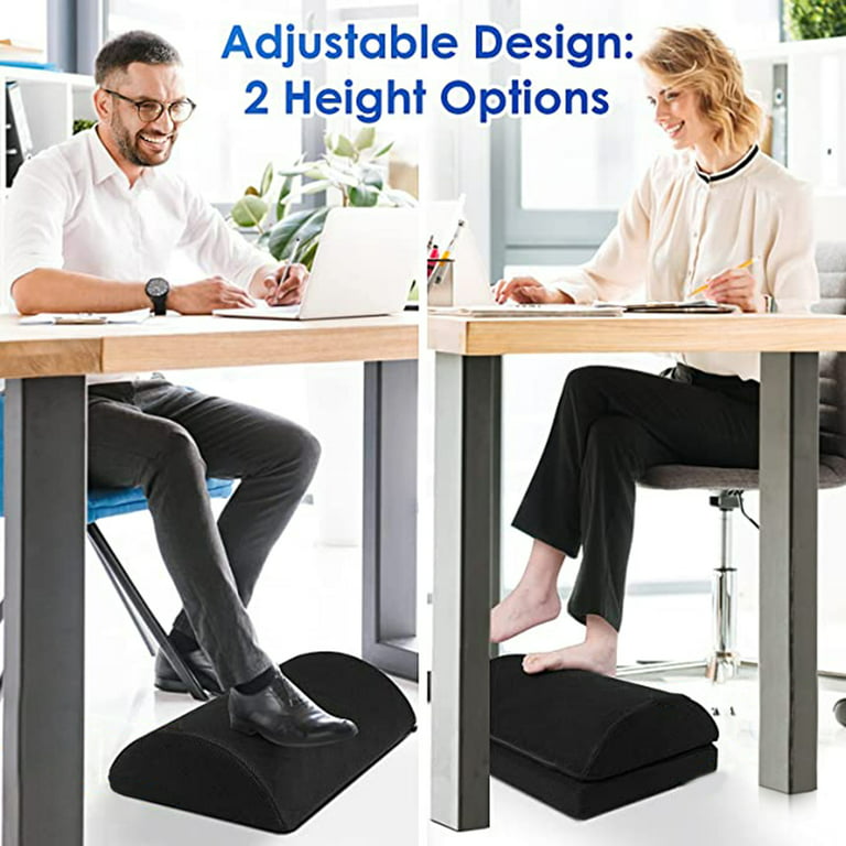 ErgoFoam Ergonomic Foot Rest Under Desk - Premium Velvet Soft Foam Footrest  for Desk - Most Comfortable Desk Foot Rest in The World for Lumbar, Back