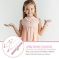 thumbnail image 4 of ColoMX 1 Juego de recuerdos de fiesta de unicornio, collar de unicornio, pulsera, anillo, pendientes, reloj de pulsera de unicornio para niñas pequeñas, 4 of 7