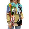 thumbnail image 5 of Looney Tunes Marvin The Martian Mens Womens Novelty Hoodie 3D Print Pullover Hooded Long Sleeve Sweatshirts Tops Blouse with Pocket, 5 of 8