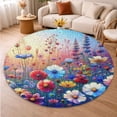 thumbnail image 5 of Round Area Rug, Sun11 Non-Slip Floor Mat, Soft Washable Carpet for Living Room Bedroom Decor 31 Inch, 5 of 6