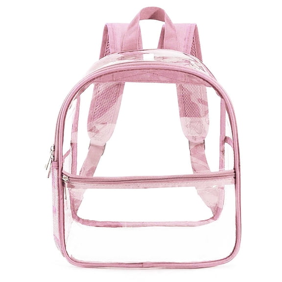 Miaoju Clear Backpack for School, Large Heavy Duty Clear Bookbag with Luggage Strap & Stitches for Teens