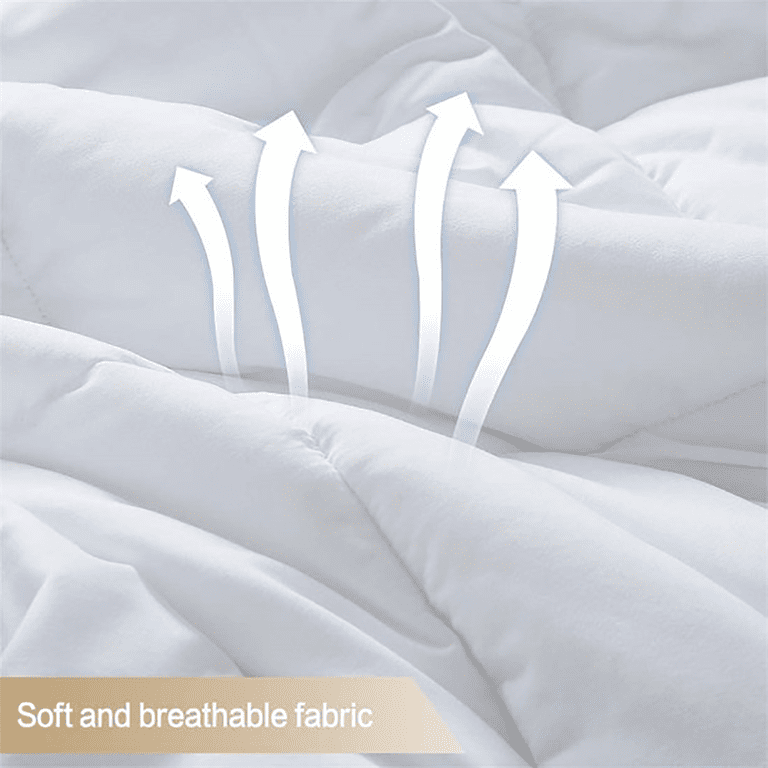 DUMOS All Season Duvet Insert Queen Size - 88x88 Inch Hotel Comforter With Corner Tabs, White