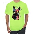 thumbnail image 1 of Wild Bobby Dean Russo German Shepherd Dog Lover Men Graphic Tee, Safety Green, Small, 1 of 5