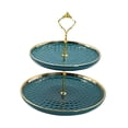 thumbnail image 1 of Soporte de magdalenas de 2 capas Yuyangstore Cerámica para postres y pasteles Verde, 1 of 8