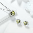 thumbnail image 4 of August Birthstone Jewelry Sets Women 925 Sterling Silver Necklace Pendant Earrings Fine Jewelry Set Heart Peridot Crystal Mother Christmas Birthday Gift for Her, 4 of 9