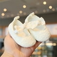 thumbnail image 3 of Cute Baby Girls Mary Jane Flats Cute Floral Lace Wedding Dress Shoes Non-Slip Newborn Crib Shoes, 3 of 3