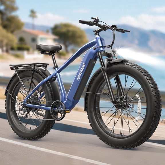 26" Fat Tire Electric Bikes for Adults 1800W Peak 70 Miles Range 28 mph Thunder Electric Mountain Bike 7-Speed Front Fork Suspension All Terrain off Road E-Bike 48V 15AH Battery, UL2849 Compliant