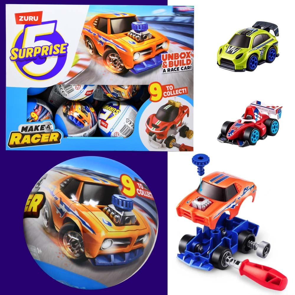 1 Piece Zuru 5 Surprise Make-a-Racer in Capsule in PDQ - Series 1, Only 1 Count