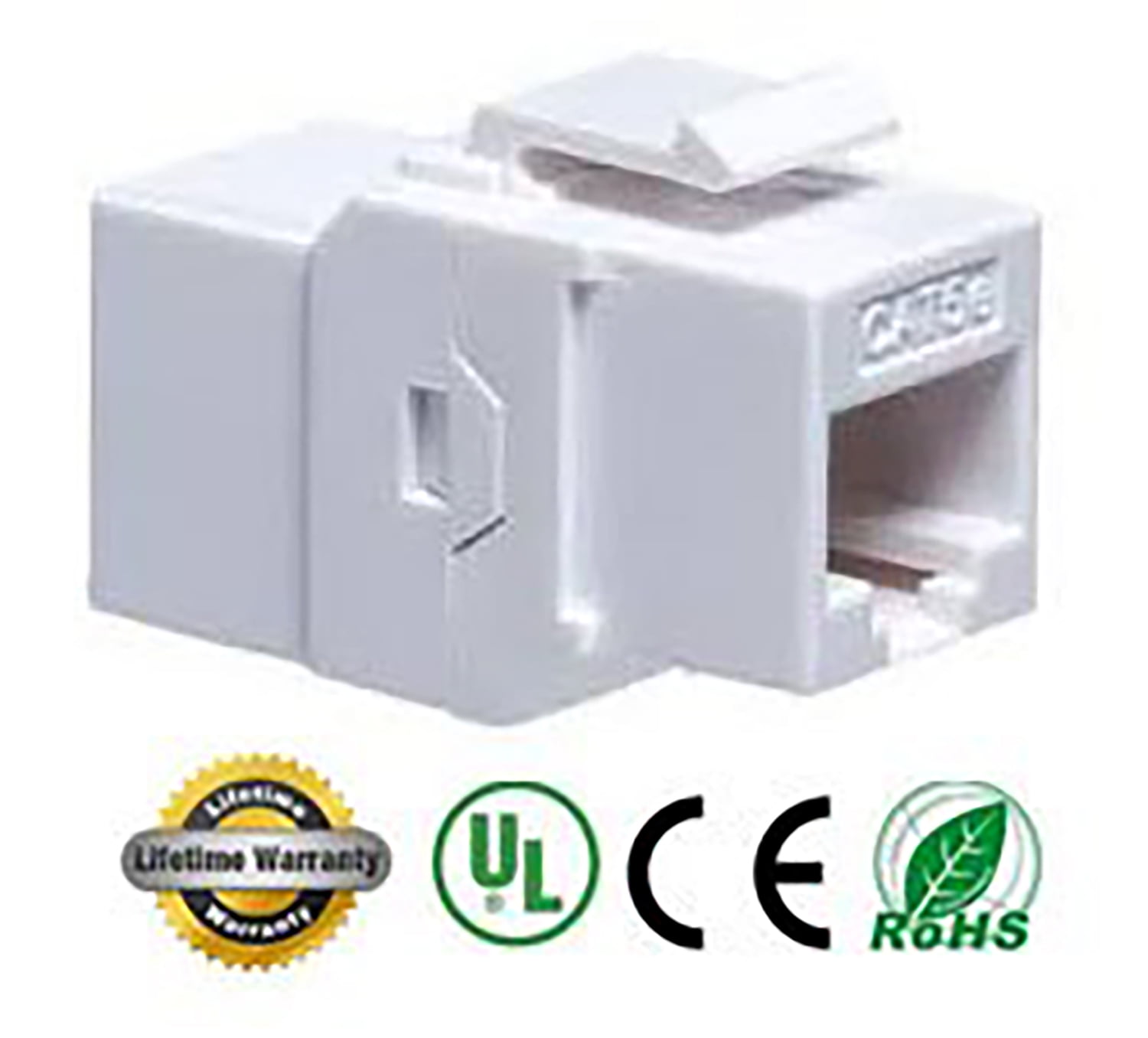 Cat5e RJ45 Female to Female UTP Keystone Inline Coupler White