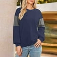 thumbnail image 3 of Gfyviroh Crewneck Tops for Women Color Block Long Sleeve Stripes Tops Casual Loose Pullover Fall Workout Tops, 3 of 6