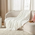 thumbnail image 5 of Striped Flannel Fleece Blanket - Ultra-Soft, Lightweight, White Blanket, Throw/Twin/Queen/King Sizes, Classic Stripe Pattern, Multi-Color, Ideal for Bed, Couch, Travel, Camping, All Seasons, Home Bed, 5 of 10