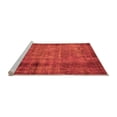 thumbnail image 2 of Ahgly Company Machine Washable Indoor Square Abstract Orange Modern Area Rugs, 7' Square, 2 of 4