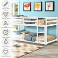 thumbnail image 4 of SESSLIFE Twin Over Twin Bunk Bed with Wood Frame and Ladder, Space-Saving Design, White, 4 of 7