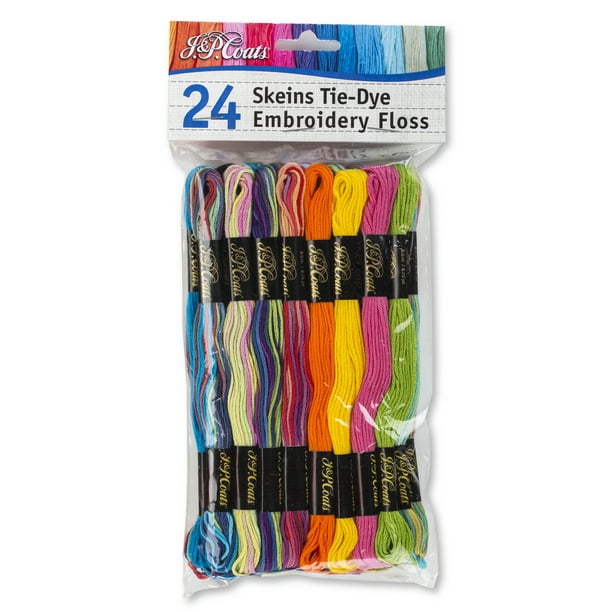J. & P. Coats TieDye Embroidery Floss Value Pack, 24 Piece Walmart