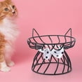 thumbnail image 3 of Pet Ceramic Bowl Iron Stand Cat Food Bowl Water Bowl Neck Protector Black Bow Bracket, 3 of 6