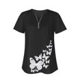thumbnail image 4 of Tops estampados de manga corta con cuello en V de verano a la moda para mujer Fridja  ghk5707, 4 of 4