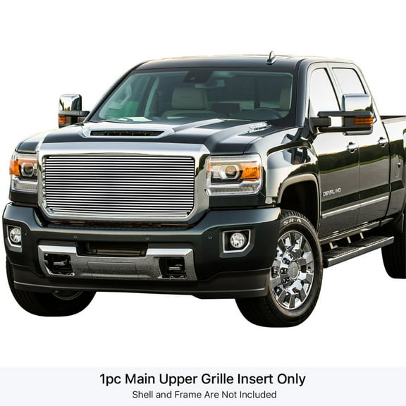 2015-2019 Gmc Sierra 2500 /2015-2019 Gmc Sierra 3500 304 Stainless Steel Polished Finish 8X6 Horizontal Billet Stainless Steel Billet Grille