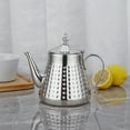 thumbnail image 4 of SANQIAHOME 1.2L(40oz) Stainless Steel Hammer Patterned Teapot With Removeable Infuser,Loose leaf cover,Silver, 4 of 12