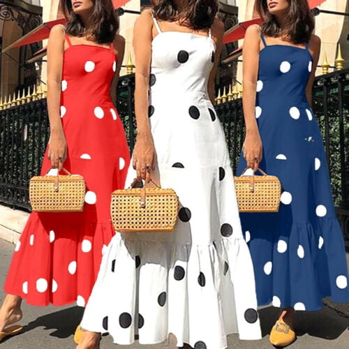 strappy polka dot dress