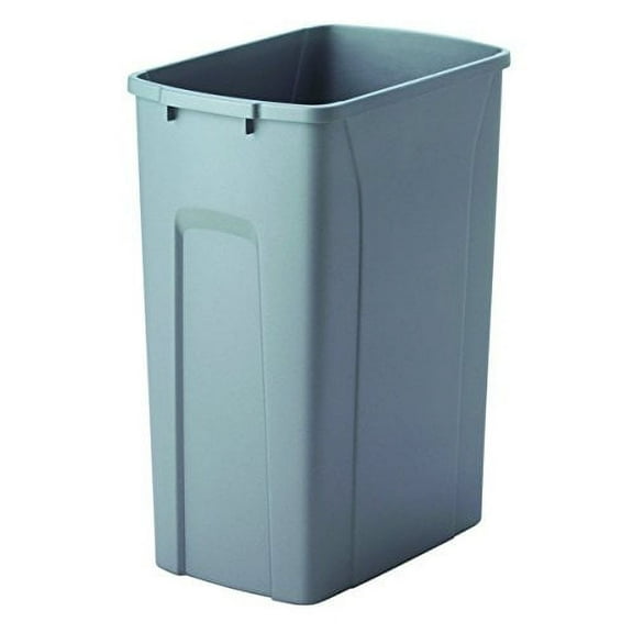 Knape & Vogt 35 qt Plastic Kitchen Garbage Can, Silver