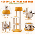 thumbnail image 3 of MEWOOFUN Egg-Shaped Cat Tree - Multi-Level Play Tower with Sisal Scratching Posts, Cozy Removable Bed & Space-Saving Design for Cats, 3 of 7