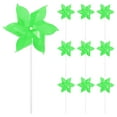 thumbnail image 1 of Uxcell Paquete de 10 Molinetes Arcoíris de Seis Aspas, Molinetes de Plástico de 9.1 Pulgadas para Exterior [Verde], 1 of 7