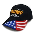 thumbnail image 1 of Gorra de béisbol ajustable con bordado "Trump 2024" y texto "Take America Back", color negro, 1 of 5