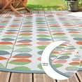 thumbnail image 2 of Round Multi-Colour Bubble Plant Reversible Polyweave Outdoor/Beach Mat, 2 of 6