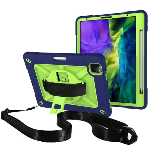 iPad Pro Case 2020 with Pencil Holder, iPad Pro 11 2nd Generation Case,Allytech Kids Heavy Duty Protective Covers with 360 Rotate Stand /Hand Strap/Should Belt,Navyblue+Olivine - Walmart.com