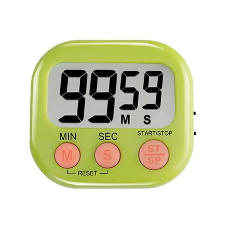 

1 Pack Multi-Function Electronic Timer Magnetic Back and ON/Off Switch The Loud / Silent Switch Countdown Timer for Break Time Cooking Gym Meeting Classroom Green